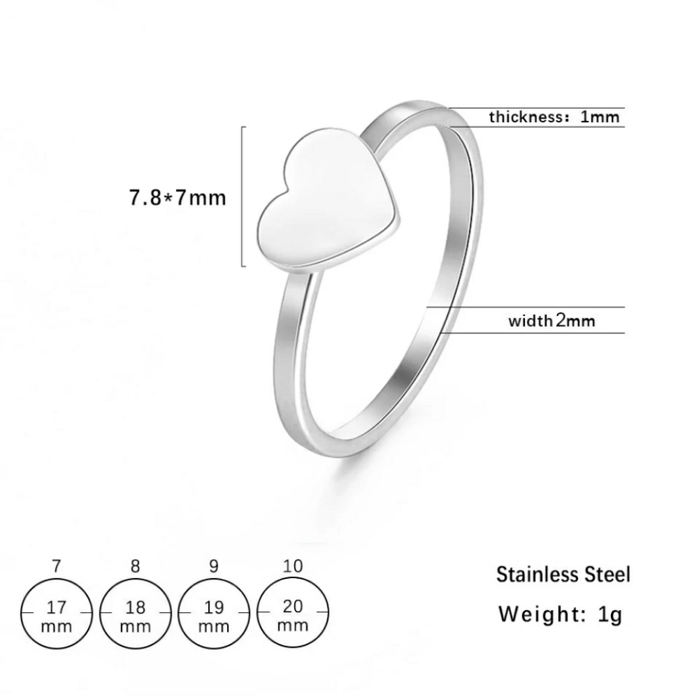 Petite Heart Stackable Stainless Steel Ring - Picture 6 of 9